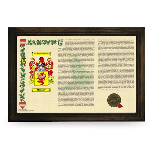 Malloray Armorial Landscape Framed - Brown