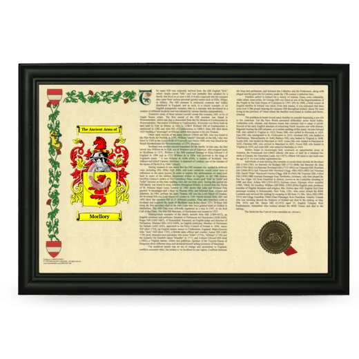 Morllory Armorial Landscape Framed - Black