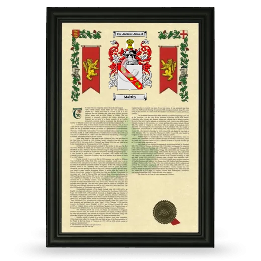 Maltby Armorial History Framed - Black