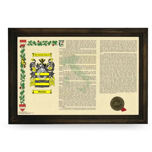 Mancias Armorial Landscape Framed - Brown