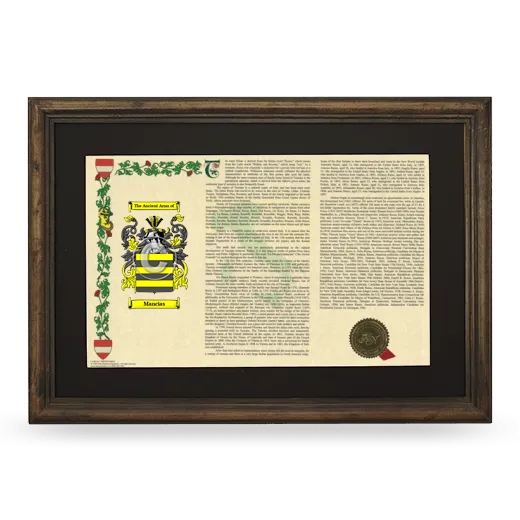 Mancias Deluxe Armorial Landscape Framed - Brown