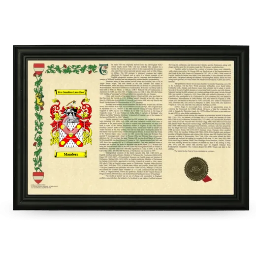 Manders Armorial Landscape Framed - Black