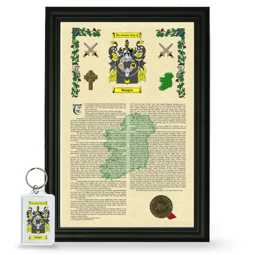 Mangen Framed Armorial History and Keychain - Black