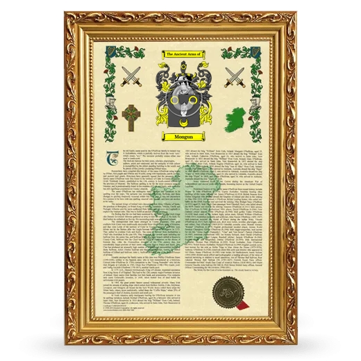 Mongun Armorial History Framed - Gold