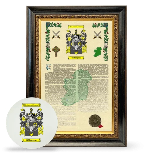 O'Mongain Framed Armorial History and Mouse Pad - Heirloom