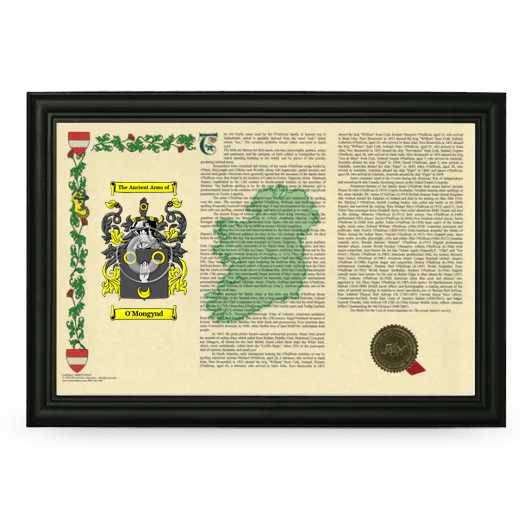 O'Mongynd Armorial Landscape Framed - Black