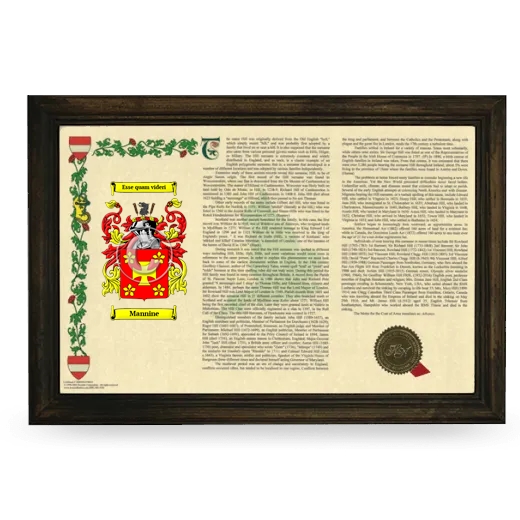 Mannine Armorial Landscape Framed - Brown