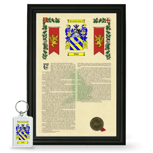 Maby Framed Armorial History and Keychain - Black