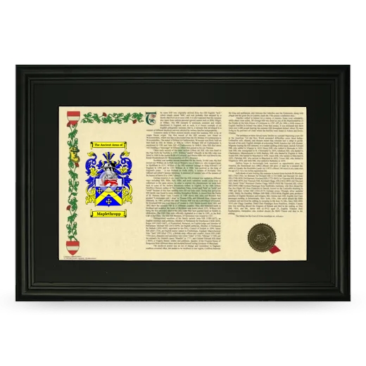 Maplethropp Deluxe Armorial Landscape Framed- Black