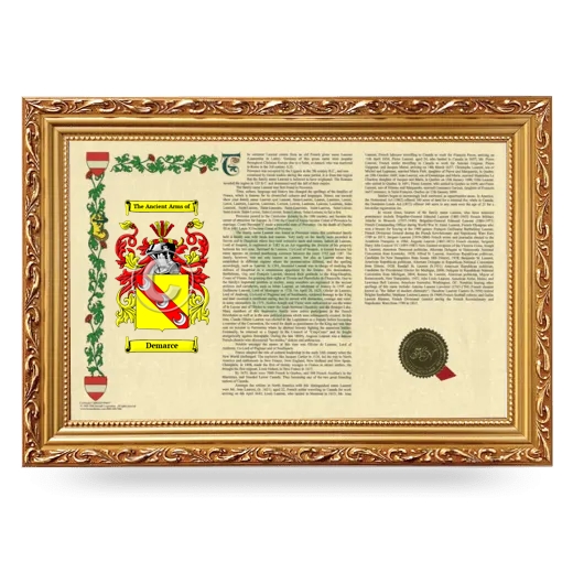 Demarce Armorial Landscape Framed - Gold