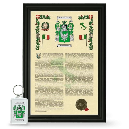 Marcantoni Framed Armorial History and Keychain - Black