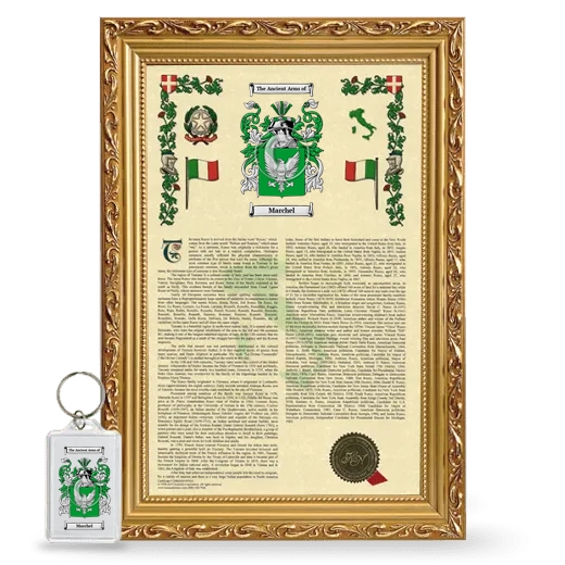 Marchel Framed Armorial History and Keychain - Gold