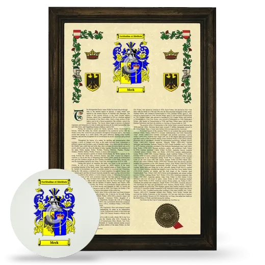 Merk Framed Armorial History and Mouse Pad - Brown