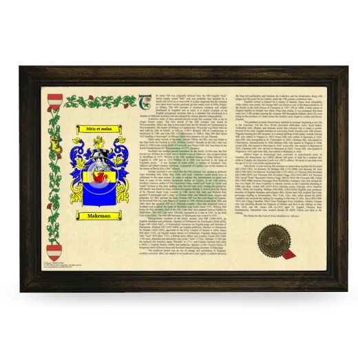 Makeman Armorial Landscape Framed - Brown