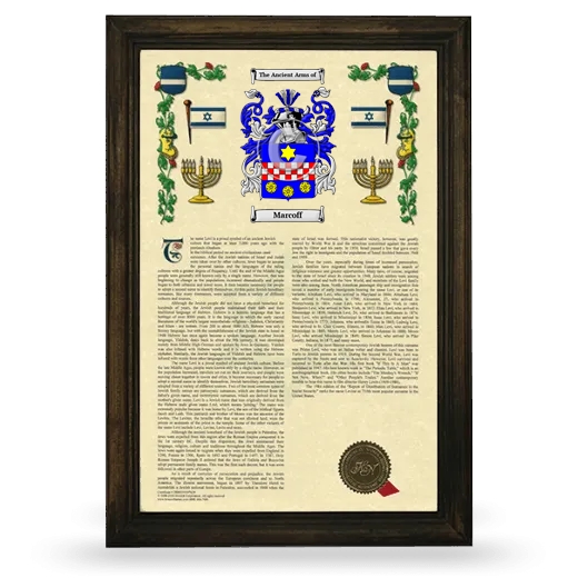 Marcoff Armorial History Framed - Brown