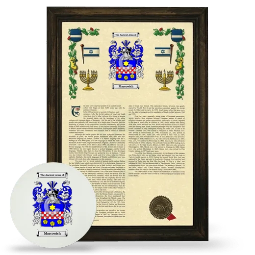 Marcowich Framed Armorial History and Mouse Pad - Brown