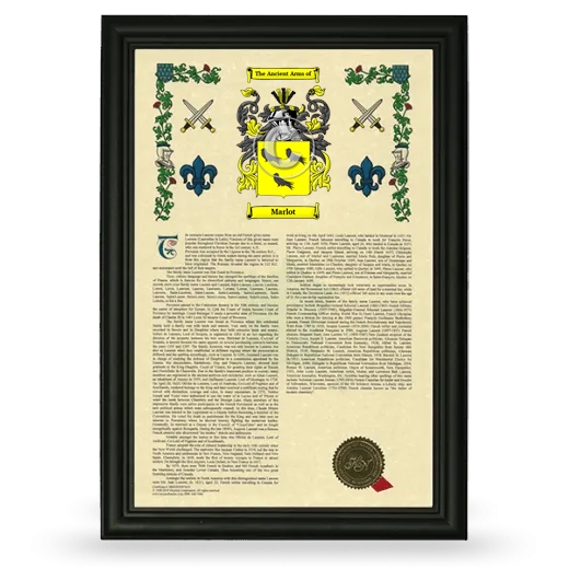 Marlot Armorial History Framed - Black