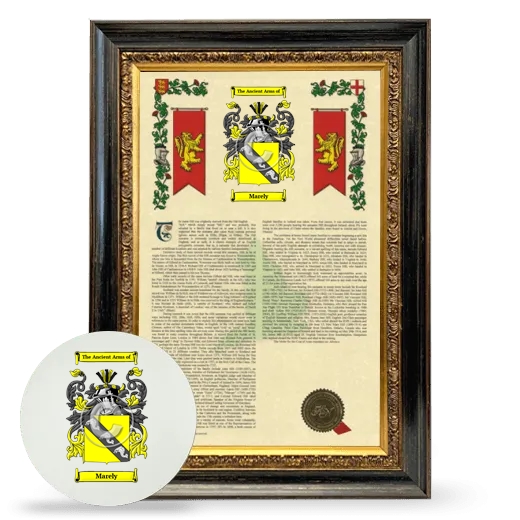 Marely Framed Armorial History and Mouse Pad - Heirloom