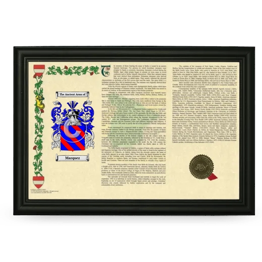 Marquez Armorial Landscape Framed - Black