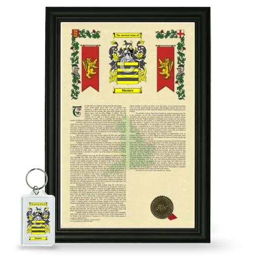 Mariate Framed Armorial History and Keychain - Black