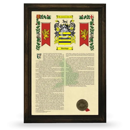 Marriage Armorial History Framed - Brown