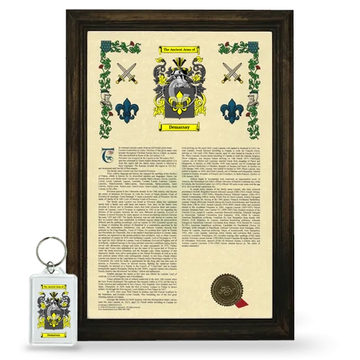 Demarsay Framed Armorial History and Keychain - Brown