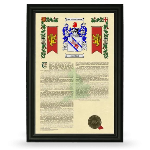 Marckan Armorial History Framed - Black