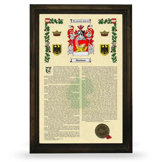 Martinon Armorial History Framed - Brown