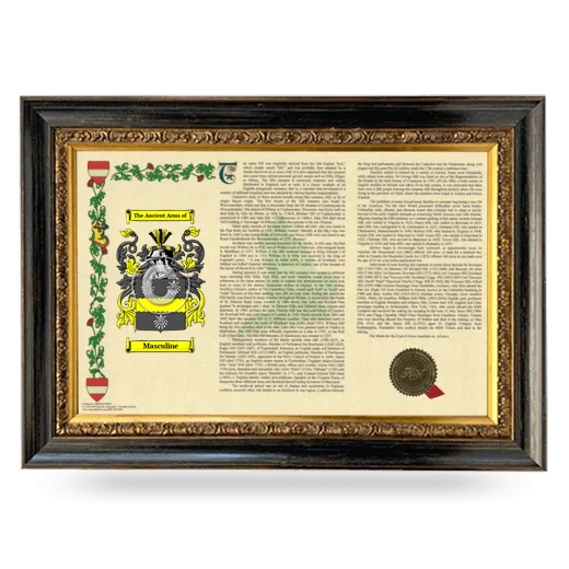 Masculine Armorial Landscape Framed - Heirloom