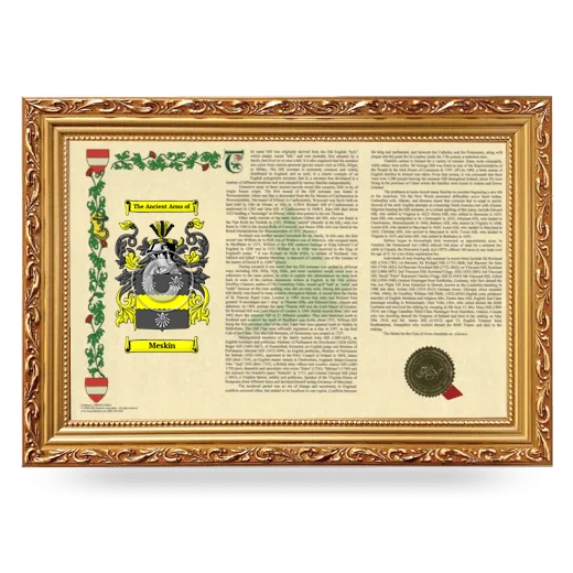 Meskin Armorial Landscape Framed - Gold