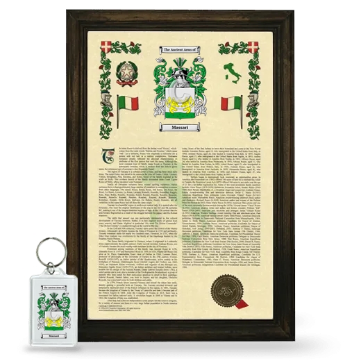 Massari Framed Armorial History and Keychain - Brown
