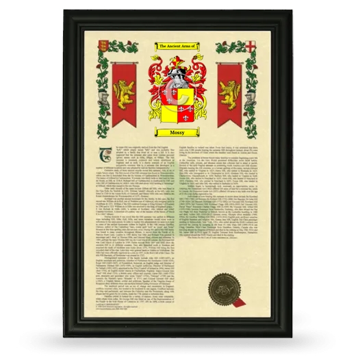 Mossy Armorial History Framed - Black