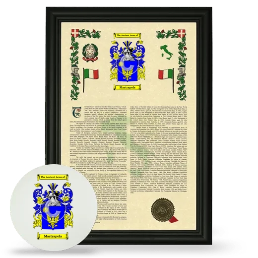 Mastrapola Framed Armorial History and Mouse Pad - Black