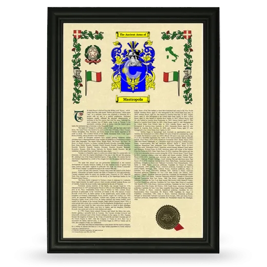 Mastropola Armorial History Framed - Black