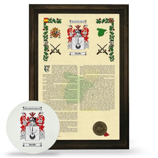 Matilla Framed Armorial History and Mouse Pad - Brown