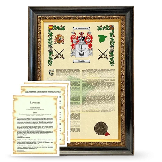 Matilla Framed Armorial History and Symbolism - Heirloom