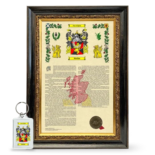 Mathia Framed Armorial History and Keychain - Heirloom