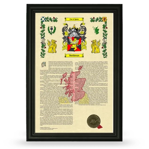 Mathiesyn Armorial History Framed - Black