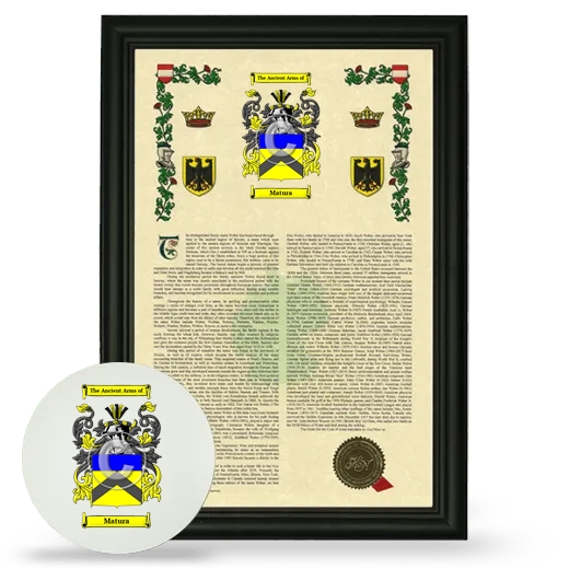 Matura Framed Armorial History and Mouse Pad - Black