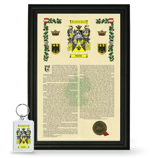 Mattler Framed Armorial History and Keychain - Black