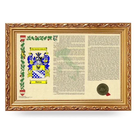 Mattos Armorial Landscape Framed - Gold