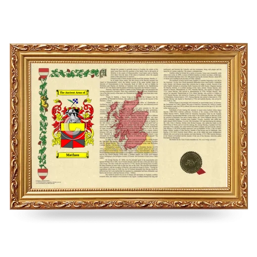 Mathau Armorial Landscape Framed - Gold