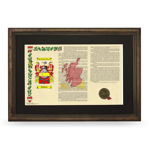 Mathews Deluxe Armorial Landscape Framed - Brown
