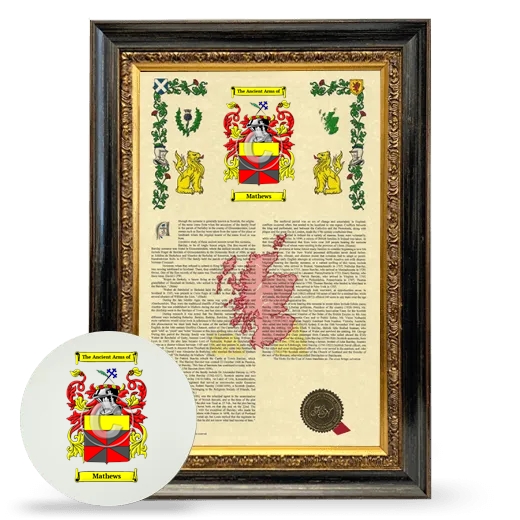 Mathews Framed Armorial History and Mouse Pad - Heirloom
