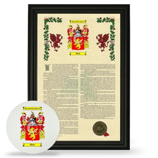 Mory Framed Armorial History and Mouse Pad - Black