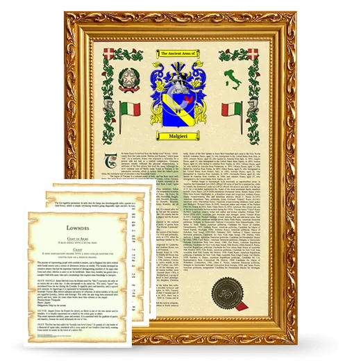 Malgieri Framed Armorial History and Symbolism - Gold