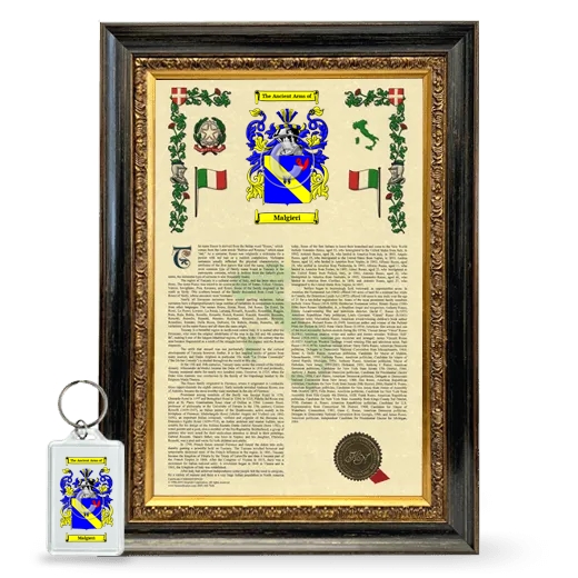 Malgieri Framed Armorial History and Keychain - Heirloom