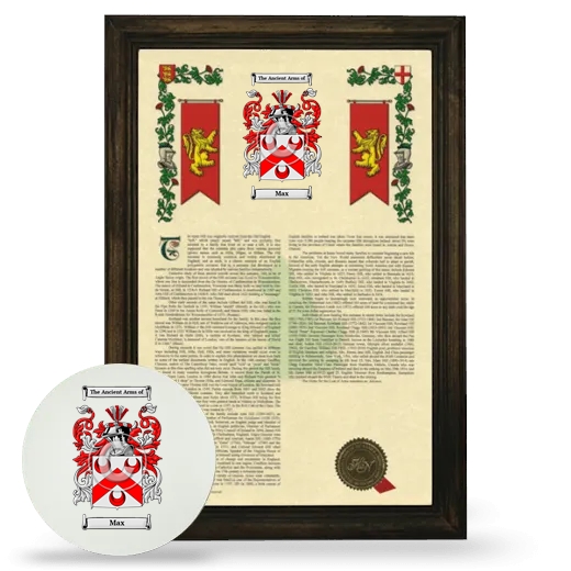 Max Framed Armorial History and Mouse Pad - Brown
