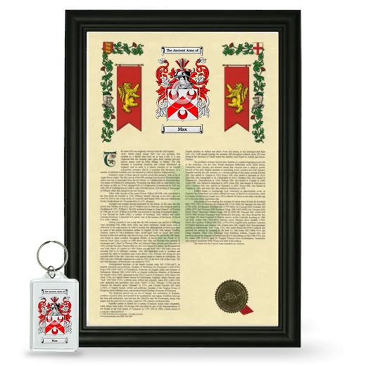 Max Framed Armorial History and Keychain - Black