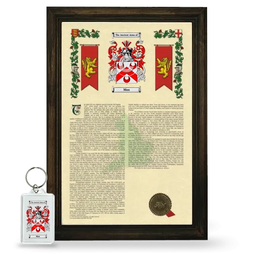 Max Framed Armorial History and Keychain - Brown